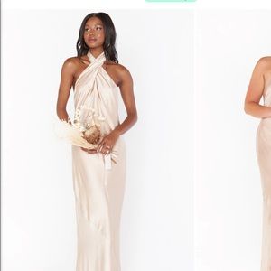 Champagne Jasmine halter neck  dress